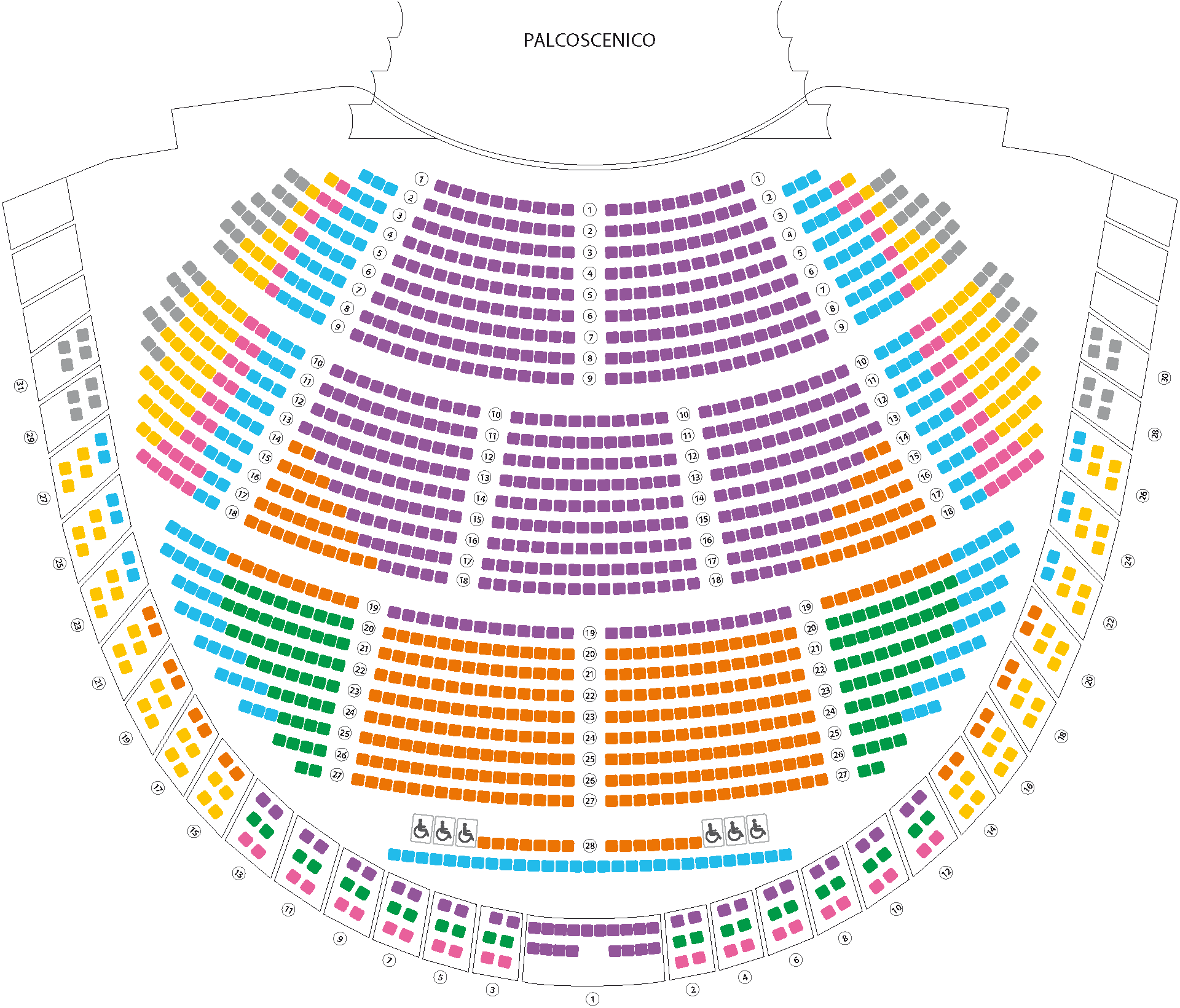 Floorplan for performances of Roberto Bolle and Friends