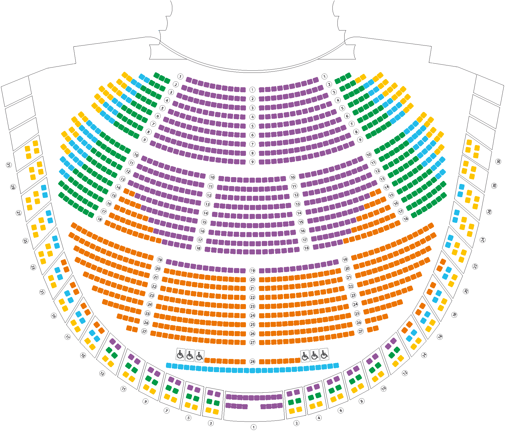 Floorplan with sectors for Opera and Ballet Season