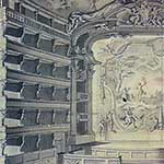Bendetto Alfieri, Disegno preparatorio per la tavola XI (Spaccato prospettico trasversale con veduta del proscenio)