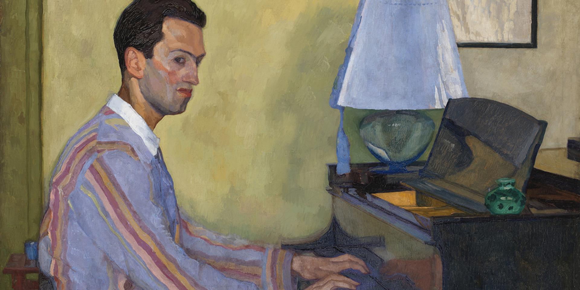 William Auerbach-Levy (1889-1964), George Gershwin at piano. Olio su tela, 1926
