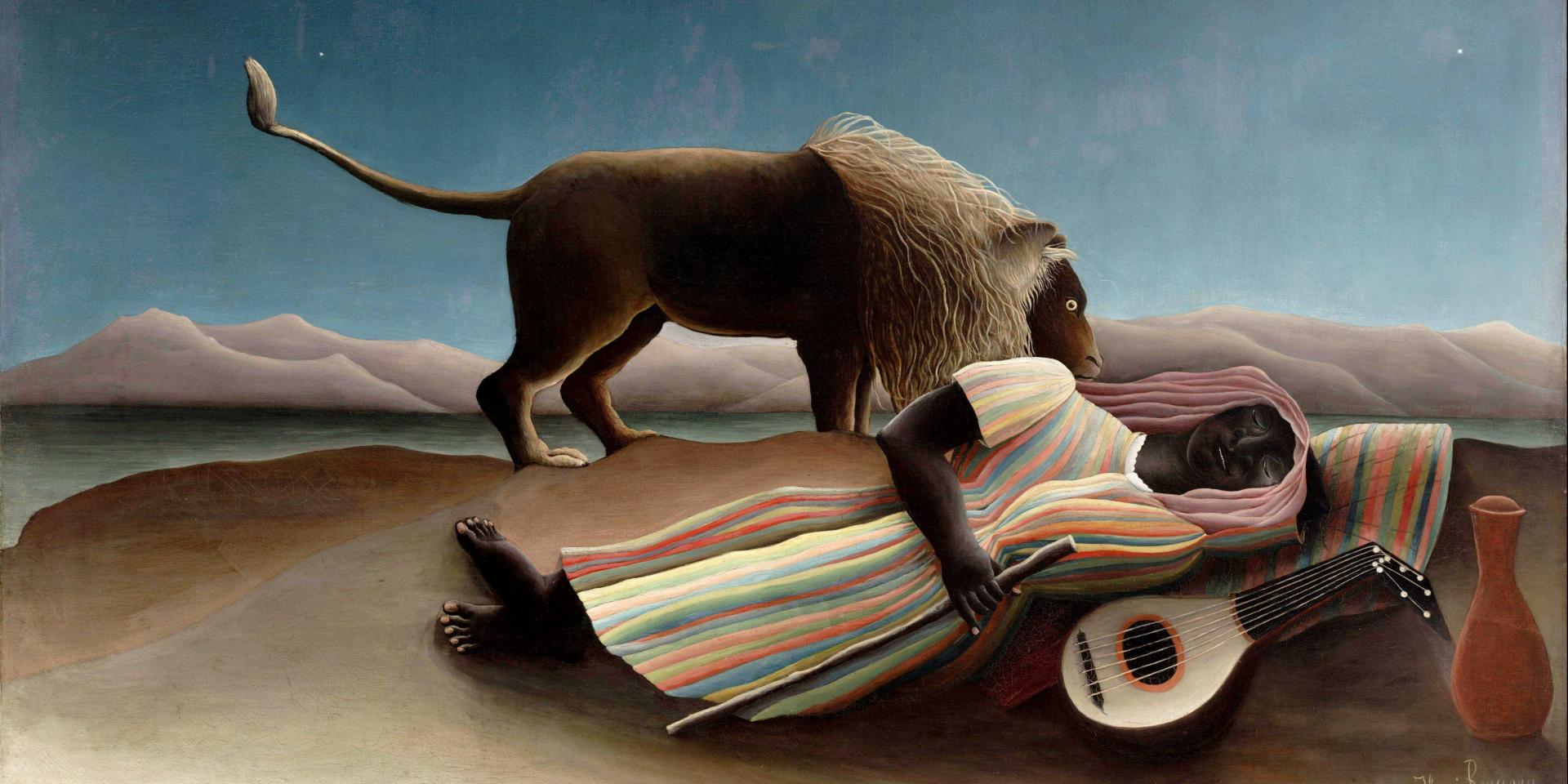 Henri Rousseau, The Sleeping Gypsy (1897). Oil on canvas, Museum of Modern Art, New York