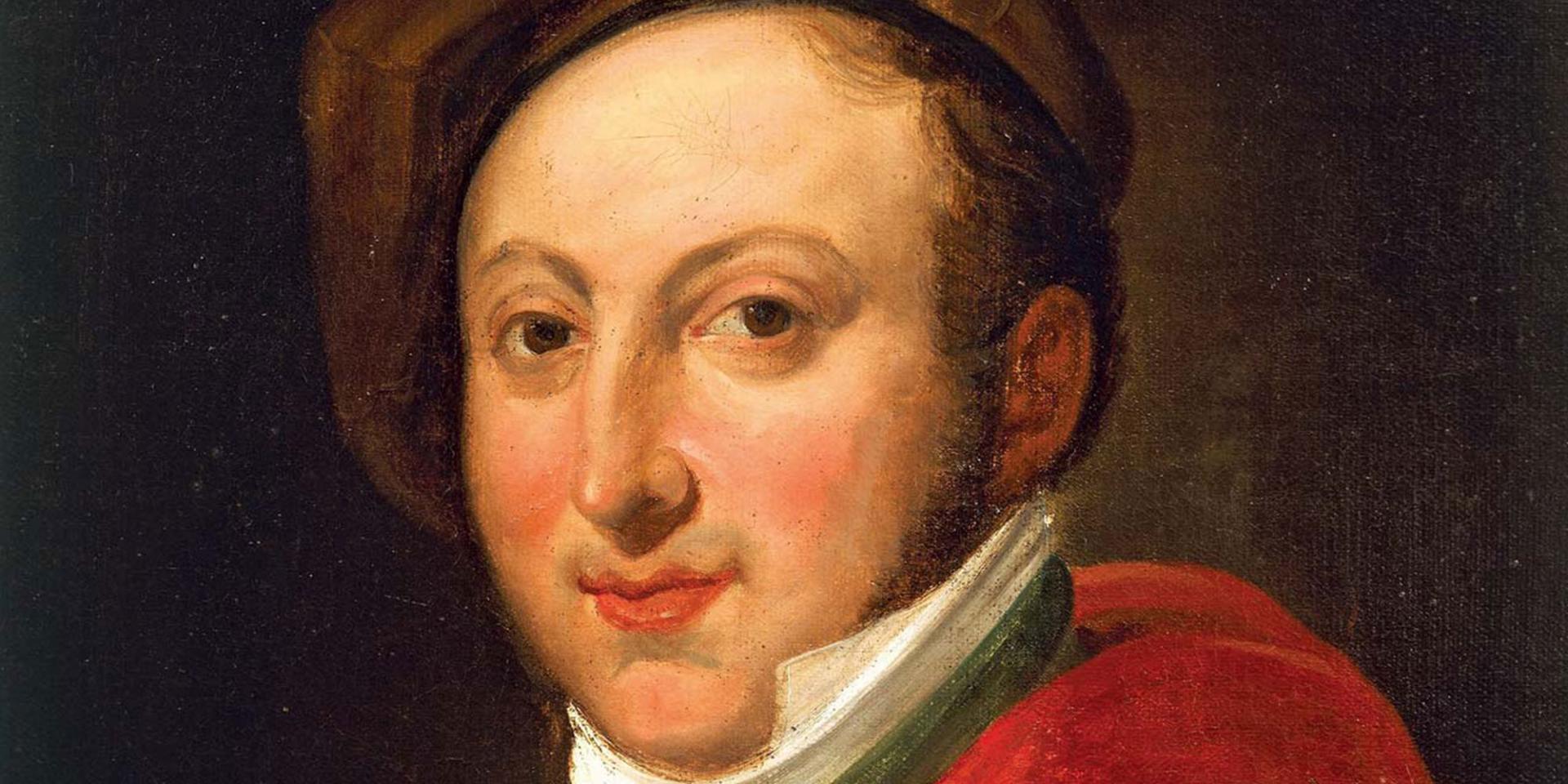 Portrait of Gioachino Rossini. Oil on canvas, unknown artist.