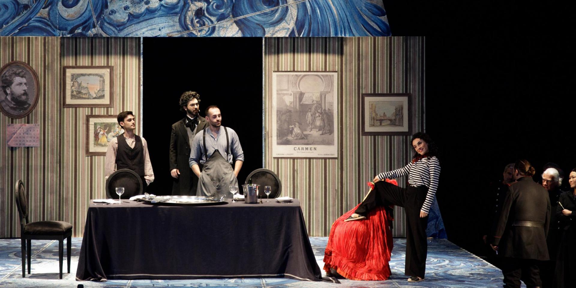 Yuri D'Agostino (Narratore) e Ketevan Kemoklidze (Carmen) - foto Fabio Melotti