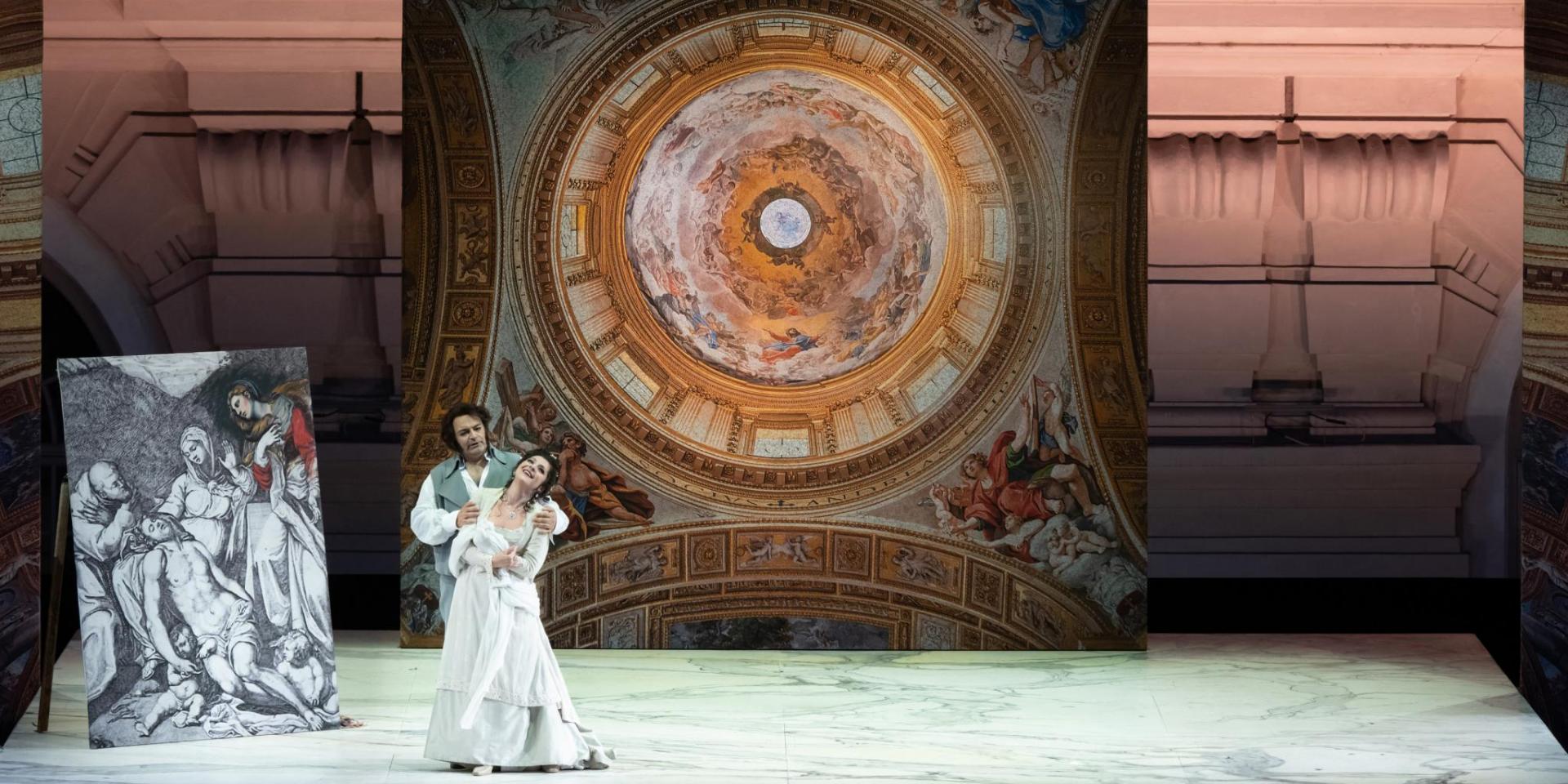 Giorgio Berrugi (Mario Cavaradossi) and Maria Agresta (Tosca) - photo Andrea Macchia