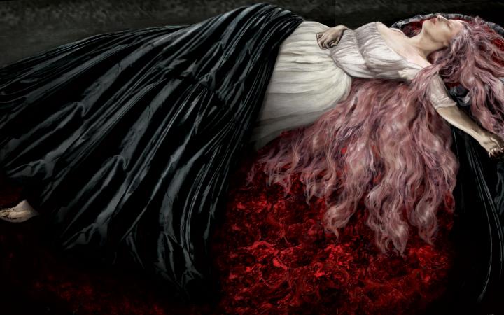 Marco Piemontese, Gilda, figurino per il finale di Rigoletto, regia di John Turturro. Elaborato digitale, 2018.