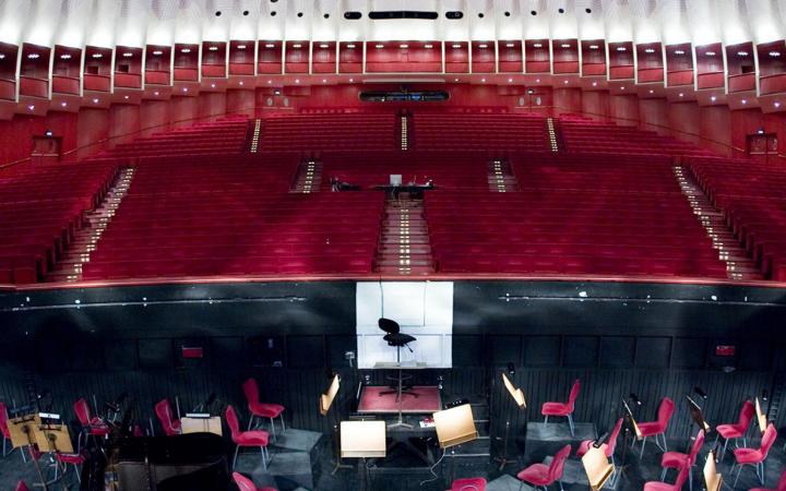 The Auditorium of the Teatro Regio Torino with the orchestra pit in the foreground