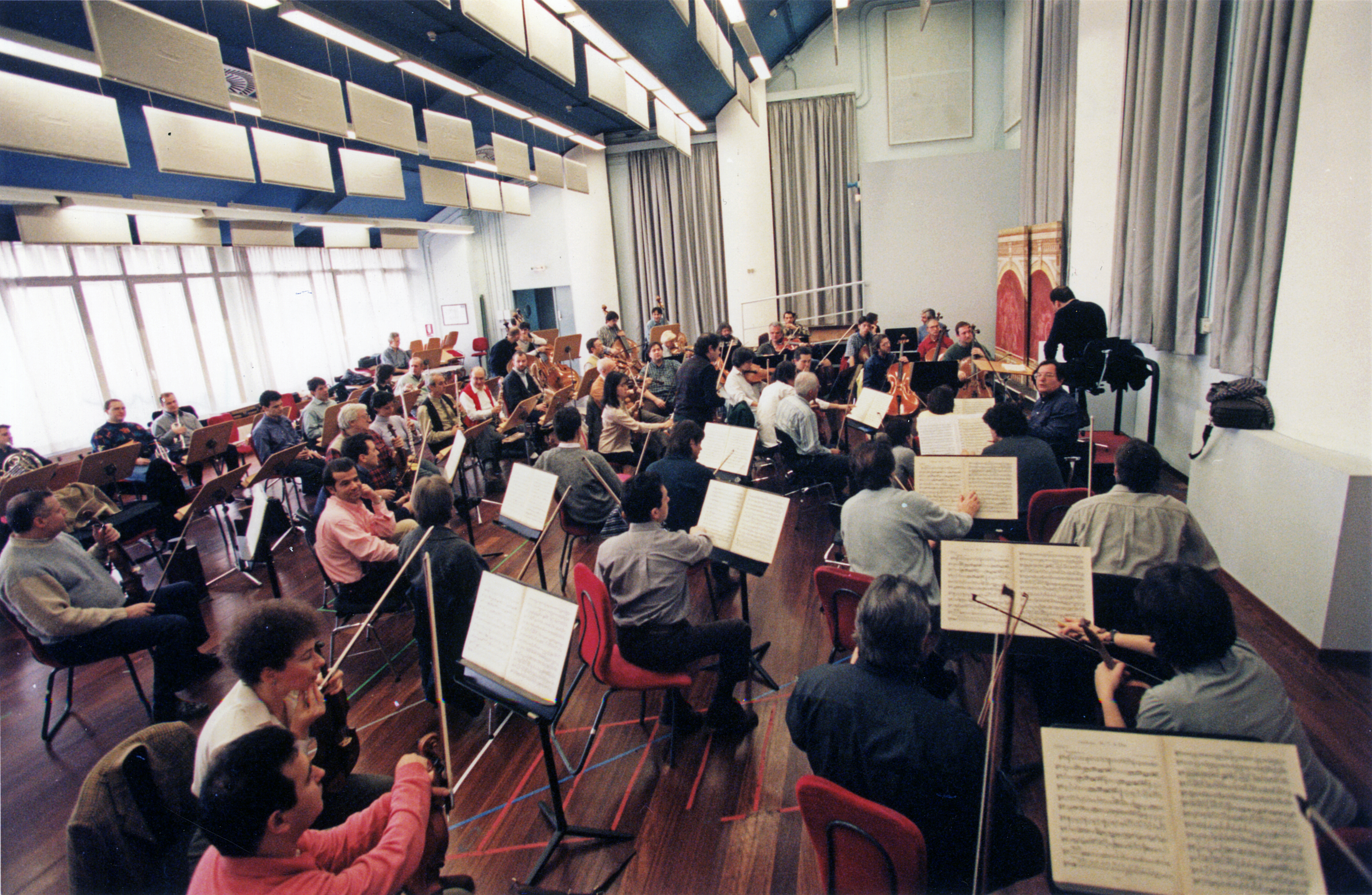 The orchestra rehearsal hall with its insulating panels