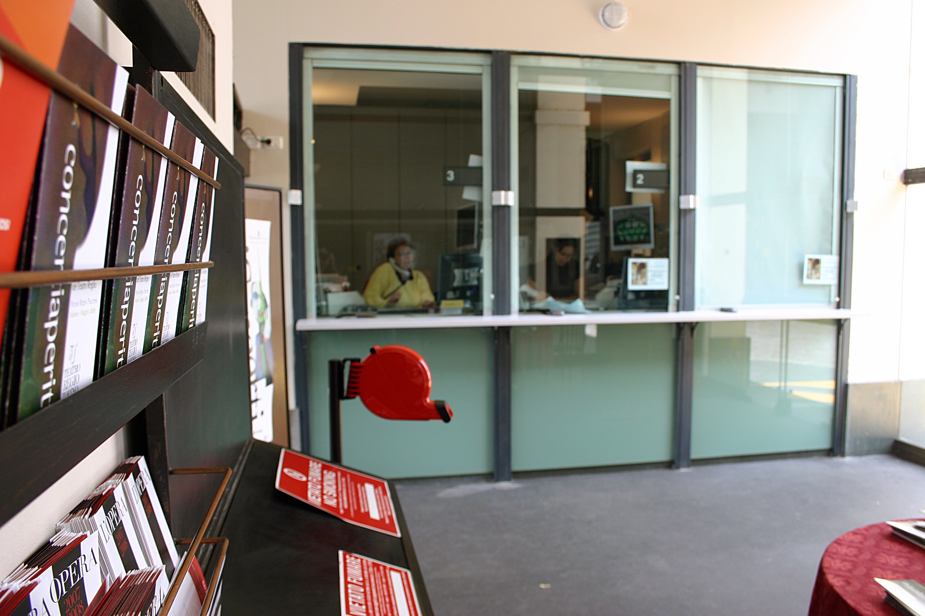 The inside of the Teatro Regio Box Office