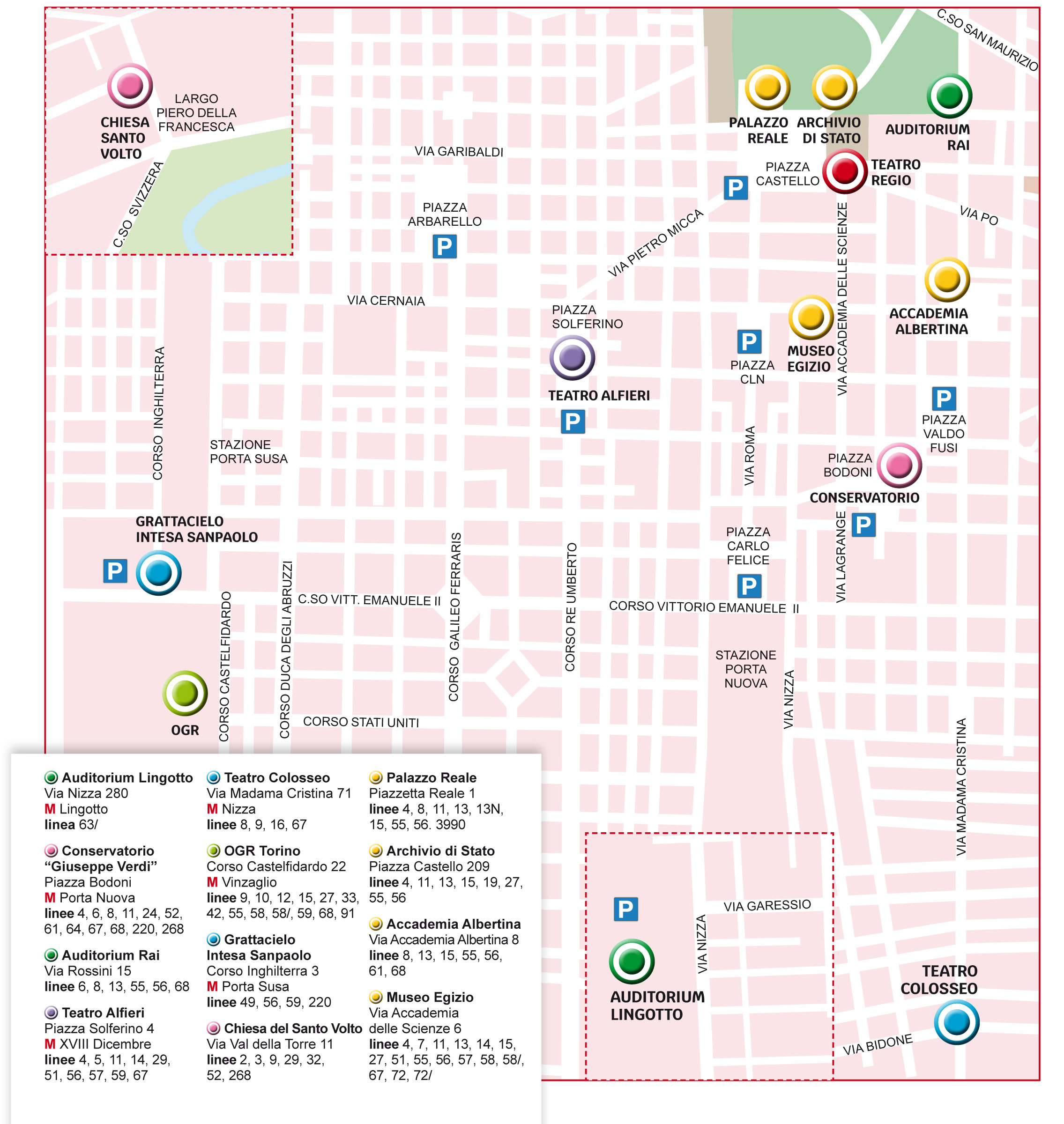 La mappa delle sedi degli eventi