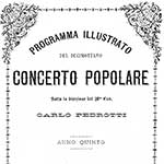 Programma illustrato del decimottavo Concerto Popolare sotto la direzione del Maestro Cavalier Carlo Pedrotti, Teatro Vittorio Emanuele, 1876